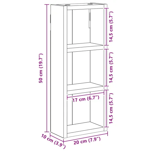 Kupaonski zidni ormarić Sonoma hrast 20 x 10 x 50 cm - sonoma hrast 20 x 10 x 50 cm Cijena