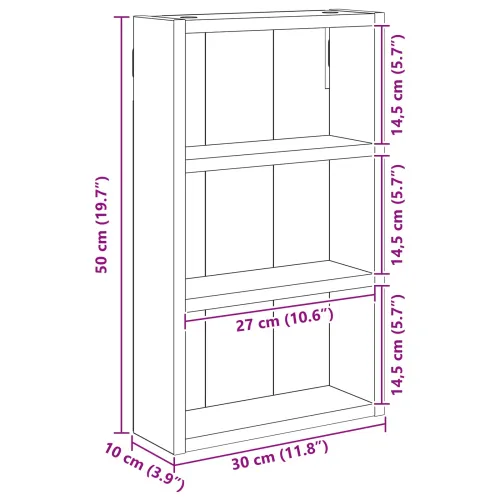 Kupaonski zidni ormarić Staro drvo 30 x 10 x 50 cm - Staro drvo 30 x 10 x 50 cm Cijena