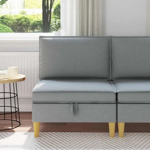 Sofa s pohranom Tkanina - Svjetlosiva Srednja sofa Cijena