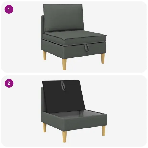 Sofa s pohranom Tkanina - Tamnosiva Srednja sofa Cijena