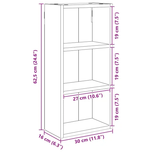 Kupaonski zidni ormarić Crni Hrast 30 x 16 x 62,5 cm - Crni hrast 30 x 16 x 62,5 cm Cijena