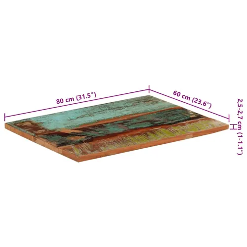 Pravokutna stolna ploča 60 x 80 cm 25 - 27 mm obnovljeno drvo - 60 x 80 cm 25-27 mm 1 masivno obnovljeno drvo Cijena