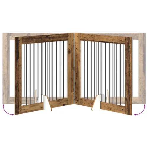 Preklopna vrata za pse s postoljem 4 kom. Staro drvo 401 cm - Staro drvo 100 x 100 cm 4 Cijena