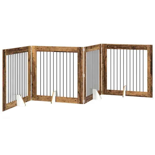 Preklopna vrata za pse s postoljem 4 kom. Staro drvo 401 cm - Staro drvo 100 x 100 cm 4 Cijena