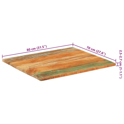Pravokutna stolna ploča 70 x 80 cm 25 - 27 mm obnovljeno drvo - 70 x 80 cm 25-27 mm 1 masivno obnovljeno drvo Cijena