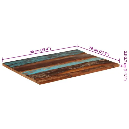 Pravokutna stolna ploča 70 x 90 cm 25 - 27 mm obnovljeno drvo - 70 x 90 cm 25-27 mm 1 masivno obnovljeno drvo 70 x 90 cm 25-27 m Cijena