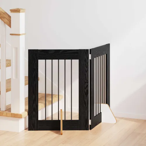 Preklopna vrata za pse s postoljem 2 kom. Crni hrast 120,5 cm - Crni hrast 60 x 60 cm 2 Cijena