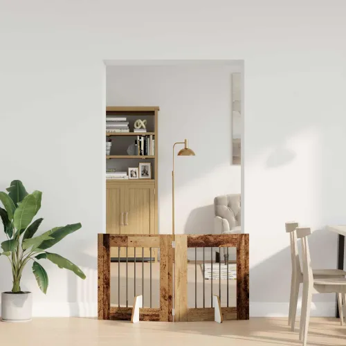 Preklopna vrata za pse s postoljem 2 kom. Staro drvo 120,5 cm - Staro drvo 60 x 60 cm 2 Cijena