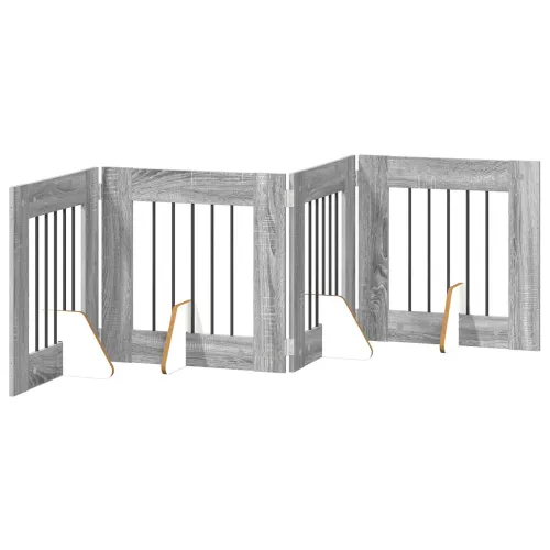Preklopna vrata za pse s postoljem 4 kom. Siva Sonoma 241 cm - Siva Sonoma 60 x 60 cm 4 Cijena