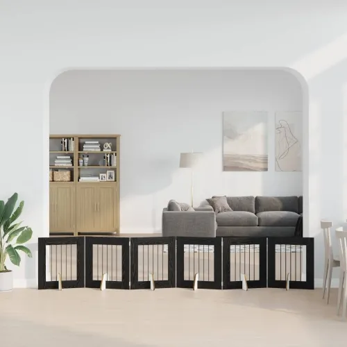 Preklopna vrata za pse s postoljem 6 kom. Crni hrast 362 cm - Crni hrast 60 x 60 cm 6 Cijena