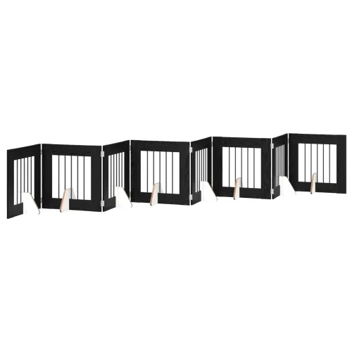 Preklopna vrata za pse s postoljem 8 kom. Crni hrast 60 cm - Crni hrast 60 x 60 cm 8 Cijena