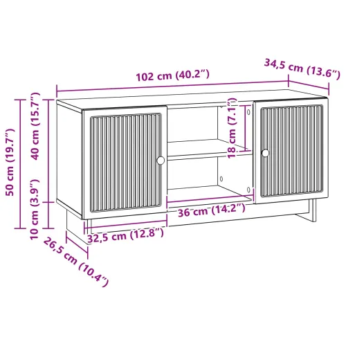 TV ormar 102 x 34,5 x 50 cm Staro drvo Konstruirano drvo - Staro drvo Cijena