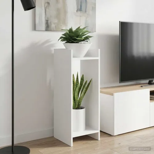 Stalak za biljke Bijela 30 x 30 x 80 cm Konstruirano drvo - Bijela 30 x 30 x 80 cm 1 Cijena