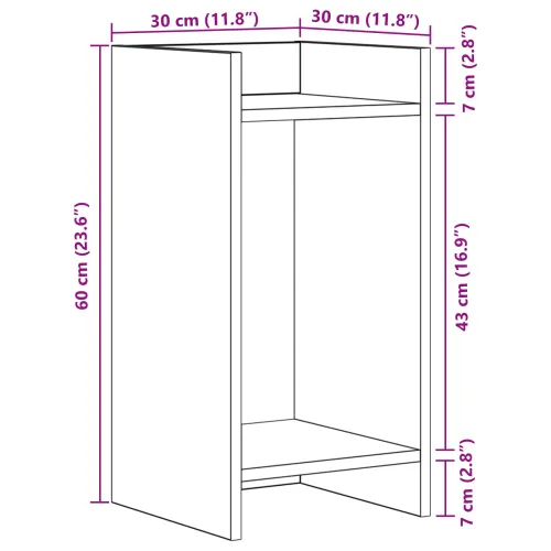 Stalak za biljke Crni hrast 30 x 30 x 60 cm Konstruirano drvo - Crni hrast 30 x 30 x 60 cm 2 Cijena