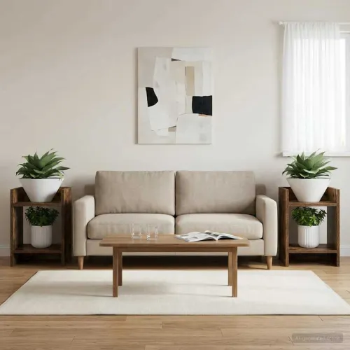 Stalak za biljke 2 kom. Dimljeni hrast 30 x 30 x 40 cm - Dimljeni hrast 30 x 30 x 40 cm 2 Cijena