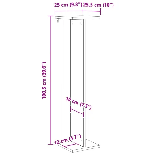 Stalak za biljke 2 kom. Staro drvo 25 x 25,5 x 100,5 cm - Staro drvo 25 x 25,5 x 100,5 cm 2 Cijena