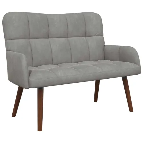Sofa za dvije osobe Svjetlosiva 115 x 61 x 87 cm Baršun - Svjetlosiva Cijena
