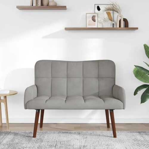 Sofa za dvije osobe Svjetlosiva 115 x 61 x 87 cm Baršun - Svjetlosiva Cijena