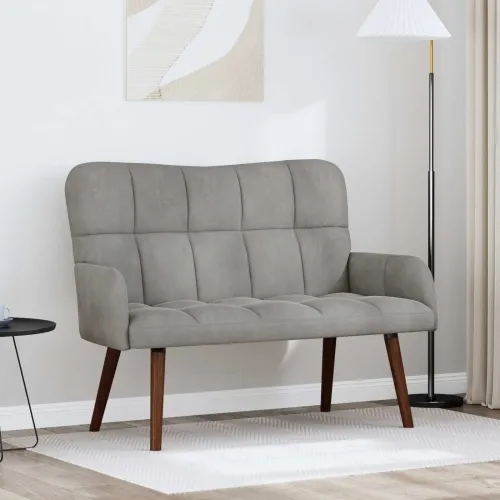 Sofa za dvije osobe Svjetlosiva 115 x 61 x 87 cm Baršun - Svjetlosiva Cijena