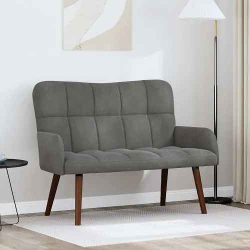 Sofa za dvije osobe Tamnosiva 115 x 61 x 87 cm Baršun - Tamnosiva Cijena