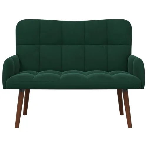 Sofa za dvije osobe Tamnozelena 115 x 61 x 87 cm Baršun - Tamnozelena Cijena