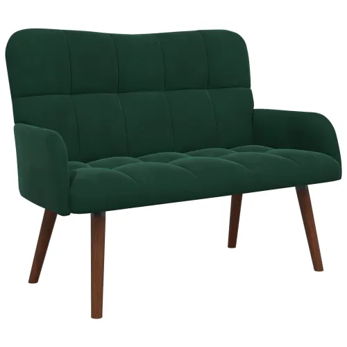 Sofa za dvije osobe Tamnozelena 115 x 61 x 87 cm Baršun - Tamnozelena Cijena