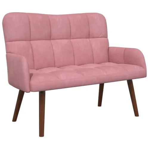 Sofa za dvije osobe Ružičasta 115 x 61 x 87 cm Baršun - Ružičasta Cijena