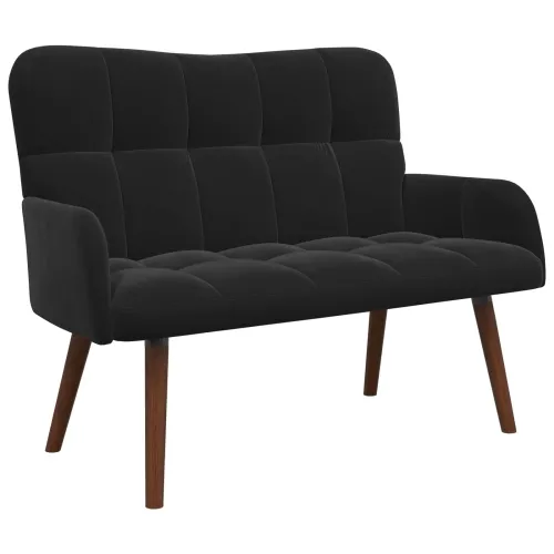 Sofa za dvije osobe Crna 115 x 61 x 87 cm Baršun - Crna Cijena