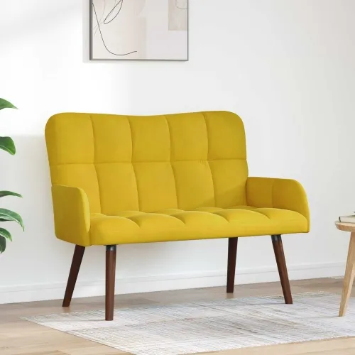 Sofa za dvije osobe Žuta 115 x 61 x 87 cm Baršun - Žuta Cijena