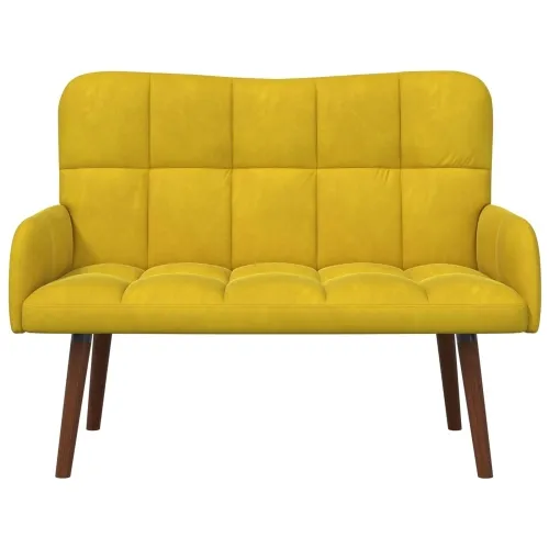 Sofa za dvije osobe Žuta 115 x 61 x 87 cm Baršun - Žuta Cijena
