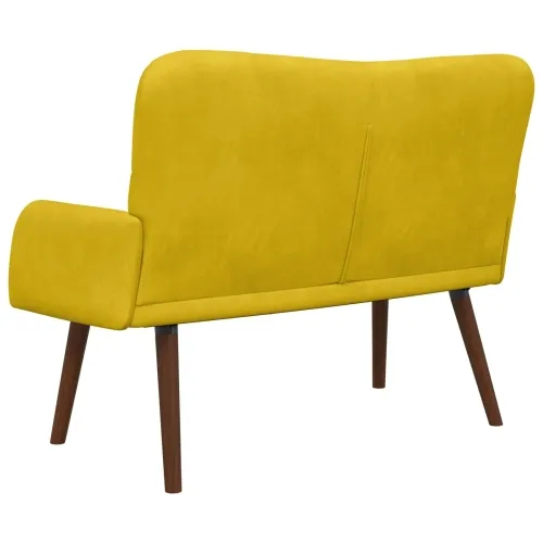 Sofa za dvije osobe Žuta 115 x 61 x 87 cm Baršun - Žuta Cijena
