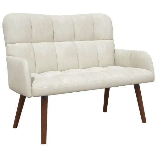 Sofa za dvije osobe Krem 115 x 61 x 87 cm Baršun - Krem Cijena