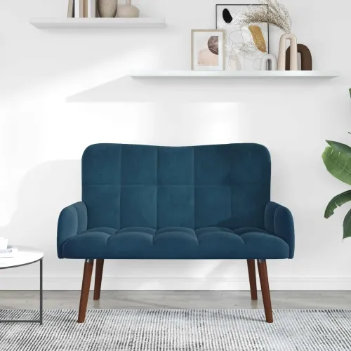 Sofa za dvije osobe Plava 115 x 61 x 87 cm Baršun - Plava Cijena