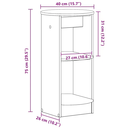 Pomoćni ormarić Crna Konstrukcijsko drvo - Crna 40 x 40 x 75 cm Cijena