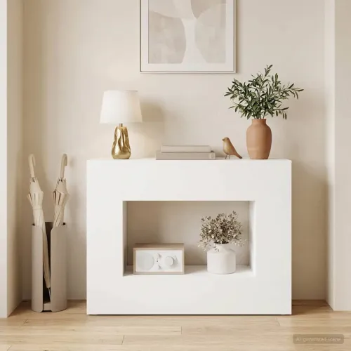 Console Table Bijela 101 x 29 x 74 cm Konstruirano drvo - Bijela 102 x 29 x 74 cm Cijena