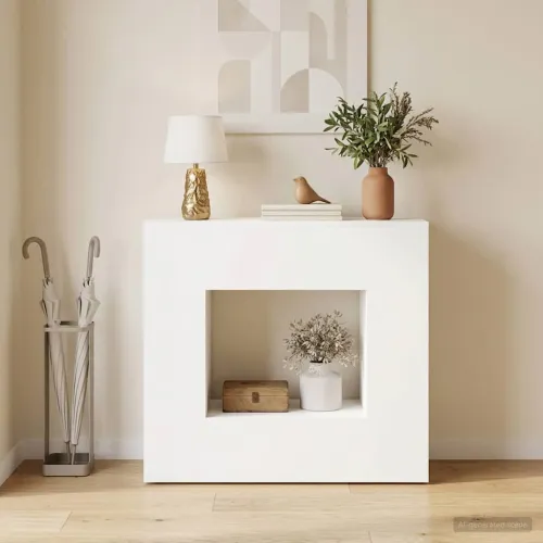 Console Table Bijela 82 x 29 x 74 cm Konstruirano drvo - Bijela 82 x 29 x 74 cm Cijena