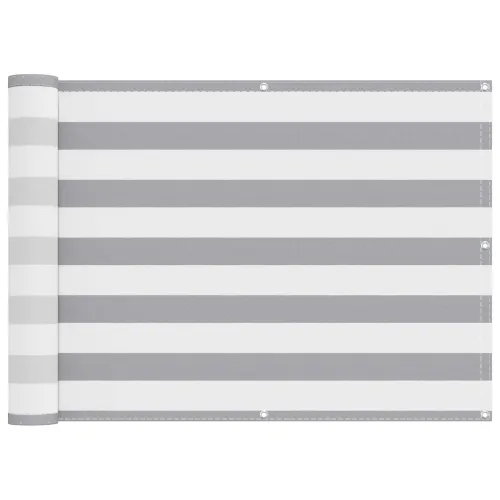 Zaštita od pogleda za balkon 75 x 300 cm PU prekriveni oksford alu Pravokutni - Svijetlosiva i bijela 75 x 300 cm Cijena
