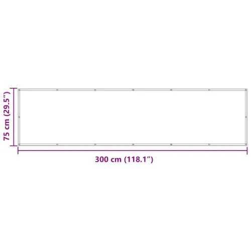Zaštita od pogleda za balkon 75 x 300 cm PU prekriveni oksford alu Pravokutni - Svijetlosiva i bijela 75 x 300 cm Cijena