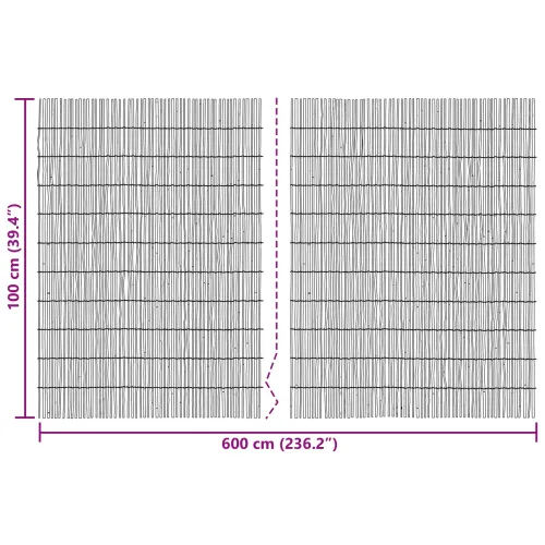 Vrtna Ograda Karbonizirano 600 x 100 cm Trska - 100 x 600 cm Cijena