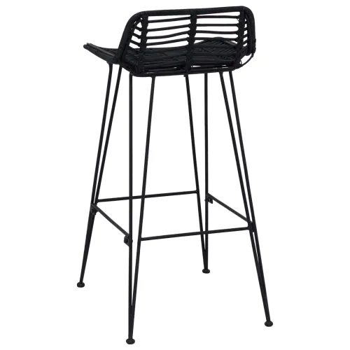 Barski stol 2 pcs Crna 44 x 46 x 91 cm Ratan i Čelik - Crna Cijena