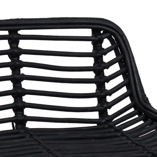 Barski stol 2 pcs Crna 44 x 46 x 91 cm Ratan i Čelik - Crna Cijena