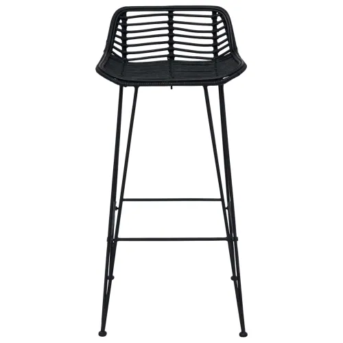 Barski stol 2 pcs Crna 44 x 46 x 91 cm Ratan i Čelik - Crna Cijena