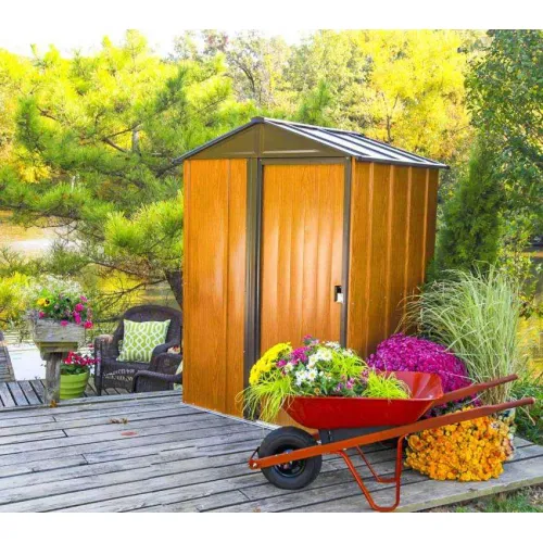 Spacemaker - Metalna vrtna kućica Woodlake 54 | Smeđa | 122x151x198 cm - MADE IN U.S.A. Cijena