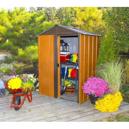 Spacemaker - Metalna vrtna kućica Woodlake 54 | Smeđa | 122x151x198 cm - MADE IN U.S.A. Cijena