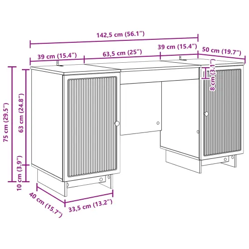 Stol Dimljeni hrast Konstruirano drvo 142,5 x 50 x 75 cm - Dimljeni hrast Cijena