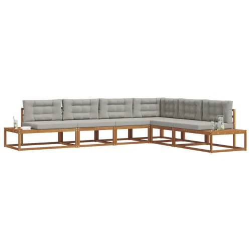 Set vanjskih sofa 6 kom. Prirodna i svijetlo siva - Prirodna i svjetlosiva Cijena