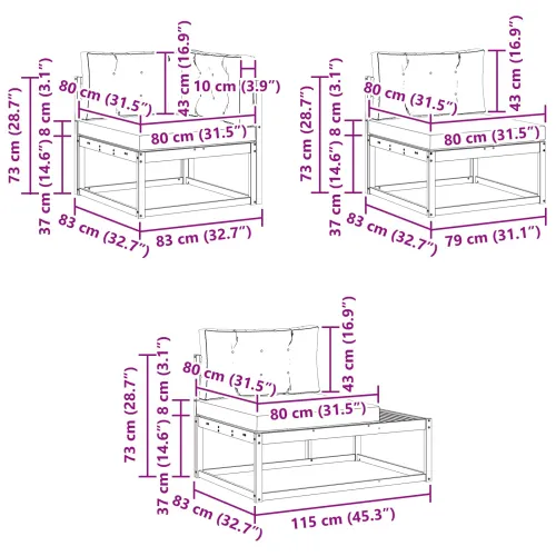 Set vanjskih sofa 6 kom. Prirodna i svijetlo siva - Prirodna i svjetlosiva Cijena