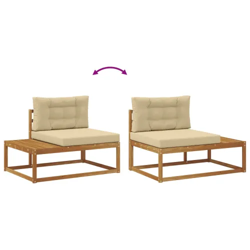 Set vanjskih sofa 6 kom. Prirodna i bež - Prirodno i bež Cijena