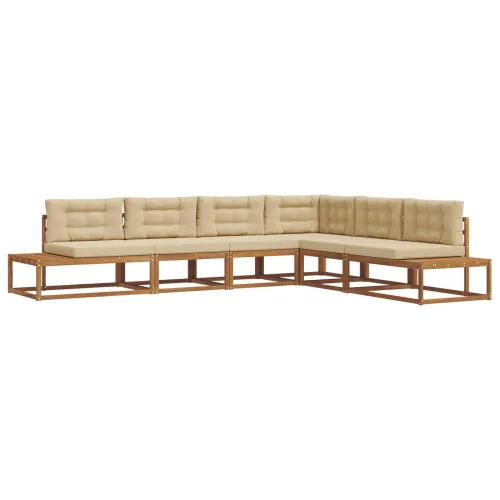 Set vanjskih sofa 6 kom. Prirodna i bež - Prirodno i bež Cijena
