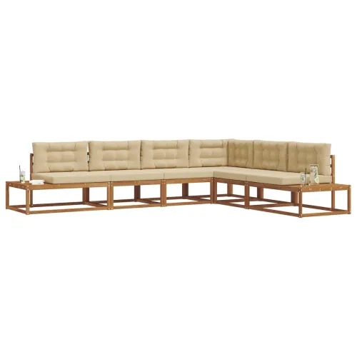 Set vanjskih sofa 6 kom. Prirodna i bež - Prirodno i bež Cijena